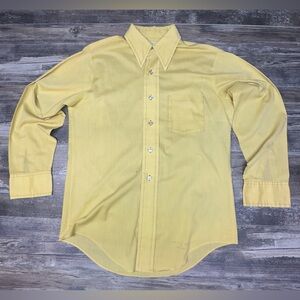 Vintage 1970s Shirt - Kmart Yellow Button Down Shirt - Men’s Medium - GUC